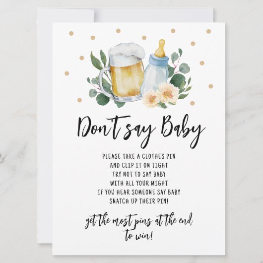 Baby brütet Grüne nicht Baby Game Einladung (Vorderseite)