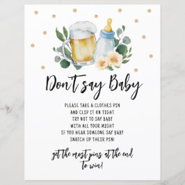 Baby brütet Grüne nicht Say Baby Schild Game