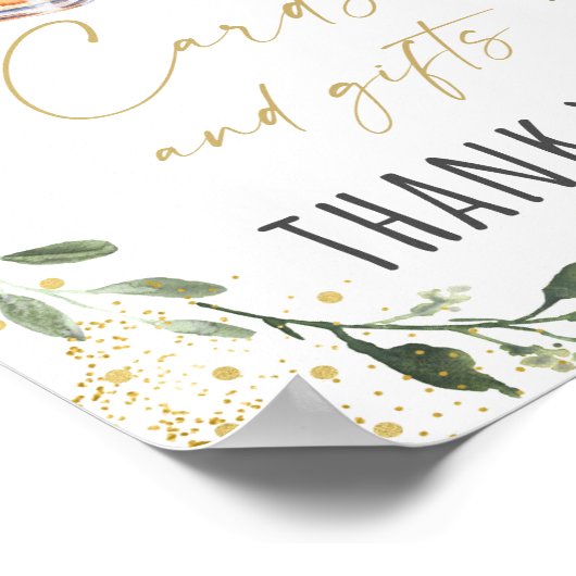 Baby brütet Grünkarten & Geschenkzeichen Poster (Ecke)