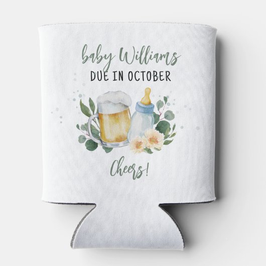 Baby brütet Grünpflanzen Baby Duschkissen Dosenkühler (Rückseite)