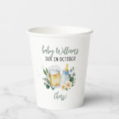 Baby brütet Grünpflanzen Baby Duschkissen Pappbecher (Rückseite)