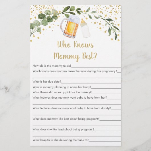 Baby brütet Grünpflanzen, die Mama das beste Spiel (Vorderseite)