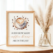 Baby brütet Kaffee Bean Guessing Game-Zeichen Poster