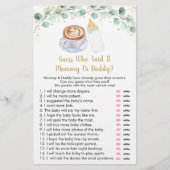 Baby brütet Kaffee Ratgeber, der sagte, es spiele (Vorderseite)