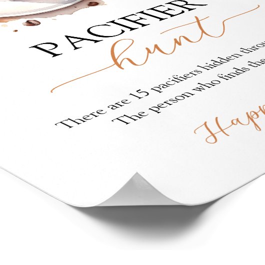 Baby brütet Kaffee Schnuller Jagd Spiel Schild (Ecke)