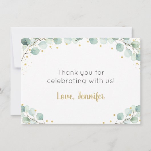 Baby brütet Kaffeegärten Danke (Rückseite)