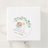 Baby brütet Kaffeegeniefer Babydusche Geschenkanhänger (Beispiel)