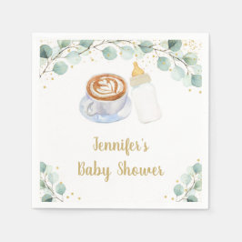 Baby brütet Kaffeegeniefer Babydusche Serviette