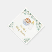 Baby brütet Kaffeegeniefer Babydusche Serviette (Ecke)