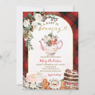 Baby brütet Kariert Tee Party Winter Baby Dusche Einladung