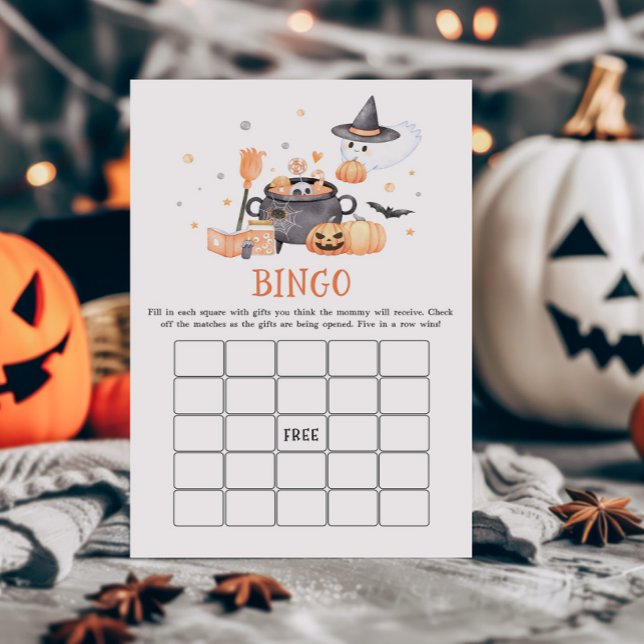 Baby brütet Orange Baby Shower Bingo Game (Baby is Brewing Baby Shower 
)