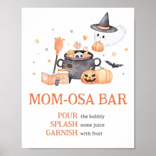 Baby brütet Orange Halloween Mama Osa Bar Poster (Vorne)