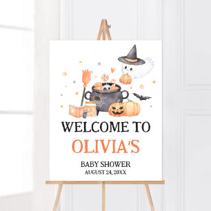 Baby brütet Orange Halloween Welcome Poster