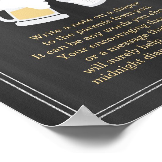 "Baby brütet" Windeln Poster (Ecke)