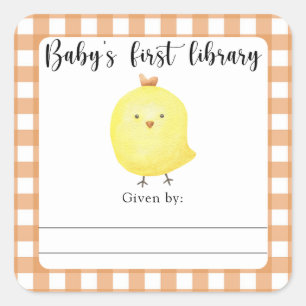 Baby-Büchlein für Baby-Shower - Baby's erste Bibli Quadratischer Aufkleber