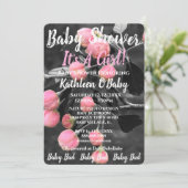 BABY BUD FOTO BABY MÄDCHEN EINLADUNG (Stehend Vorderseite)