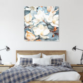 BABY BUE UND CREAM MAGNOLIAS LEINWANDDRUCK (Insitu (Schlafzimmer))