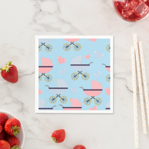 Baby-Buggies Rosa/Blau Papier Serviette Baby Junge