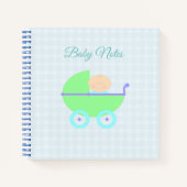 Baby-Buggy für Gingham-Notebook Notizblock (Vorderseite)