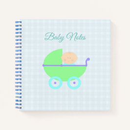 Baby-Buggy für Gingham-Notebook Notizblock