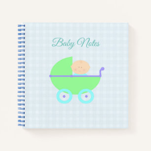 Baby-Buggy für Gingham-Notebook Notizblock