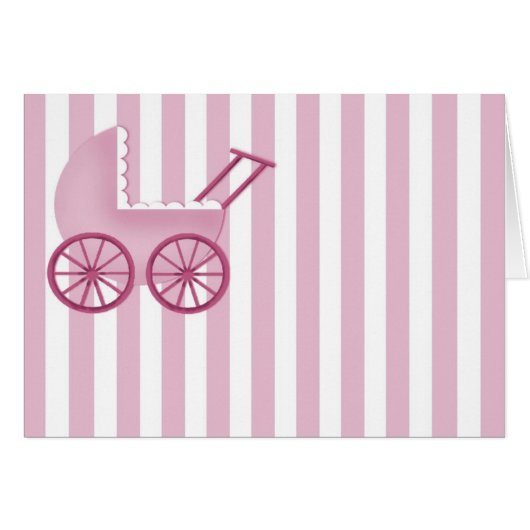 Baby-Buggy-Karte (pink) (Vorderseite (Horizontal))