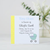 Baby Buggy Kinderdusche Einladung (Stehend Vorderseite)