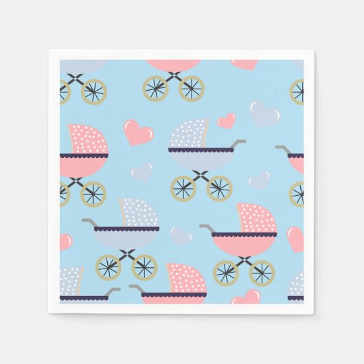 Baby Buggyen Pink/Blue Paper Napkin Baby Boy Serviette (Vorderseite)