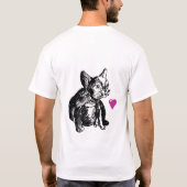Baby Bulldog Hund Herz Männer Basic T - Shirt, Whi T-Shirt (Rückseite)