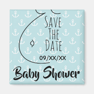 Baby Bump Anchors Aqua Baby Dusche Save the Date Magnet