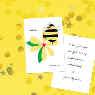 Baby Bump Mom Biene Gelbe Blume Dankeskarte