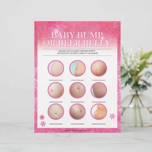 Baby-Bump oder Bier-Bauch [Schneerosa] Briefbogen (Stehend Vorderseite)