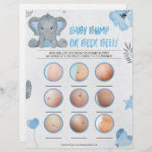 Baby-Bump oder Bierbauch [Baby-Elefant [blau] Briefbogen (Vorne/Hinten)