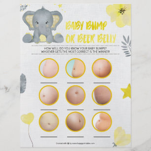 Baby-Bump oder Bierbauch [Baby-Elefant [Gelb]] Briefbogen