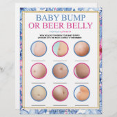 Baby-Bump oder Bierbauch [Blumenfarben] Briefbogen (Vorne/Hinten)