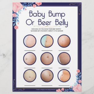 Baby-Bump oder Bierbauch [Blumenrahmen] Briefbogen