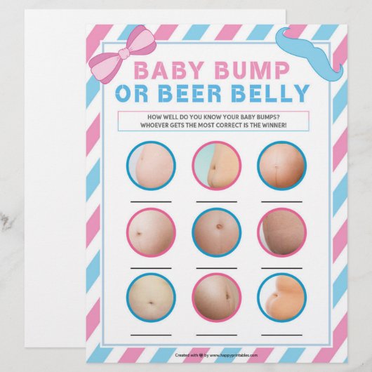 Baby-Bump oder Bierbauch [Genusserkrankung] Briefbogen (Vorne/Hinten)