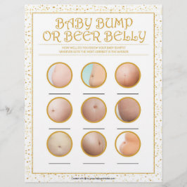 Baby-Bump oder Bierbauch [goldene Glitzern] Briefbogen