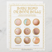 Baby-Bump oder Bierbauch [goldene Glitzern] Briefbogen (Vorne/Hinten)