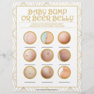 Baby-Bump oder Bierbauch [goldene Linien] Briefbogen