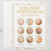 Baby-Bump oder Bierbauch [goldene Linien] Briefbogen (Vorne/Hinten)