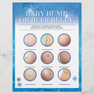 Baby Bump oder Bierbauch [Snowy Blue] Briefbogen