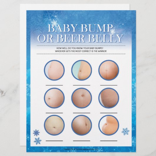 Baby Bump oder Bierbauch [Snowy Blue] Briefbogen (Vorne/Hinten)