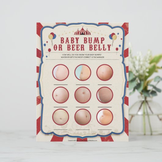 Baby-Bump oder Bierbauch [Thema Zirkus] Briefbogen (Stehend Vorderseite)