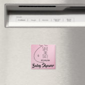 Baby Bump Pink Hearts Babydusche Save the Date Magnet (In Situ (Geschirrspüler))