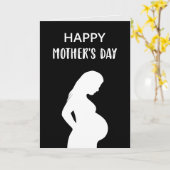 Baby Bump Schwangere Mama zum glücklichen Mutterta Karte (Gelbe Blume)