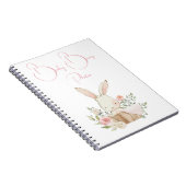 Baby Bump Schwangerschaft Pink Bunny Rabbit Script Notizblock (Rechte Seite)