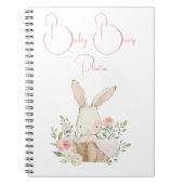 Baby Bump Schwangerschaft Pink Bunny Rabbit Script Notizblock (Vorderseite)