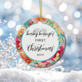 Baby Bump's First Christmas Footprint Holiday Keramik Ornament