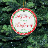 Baby Bump's First Christmas Red Green Keramik Ornament
